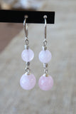 Boucles d’oreilles quartz rose