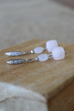 Boucles d’oreilles quartz rose