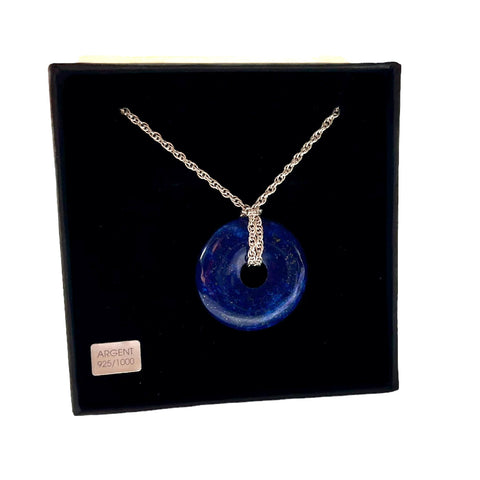 Pendentif lapis lazuli mystère bleu