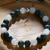 Bracelet en jaspe kambala et cristal de roche craquelé